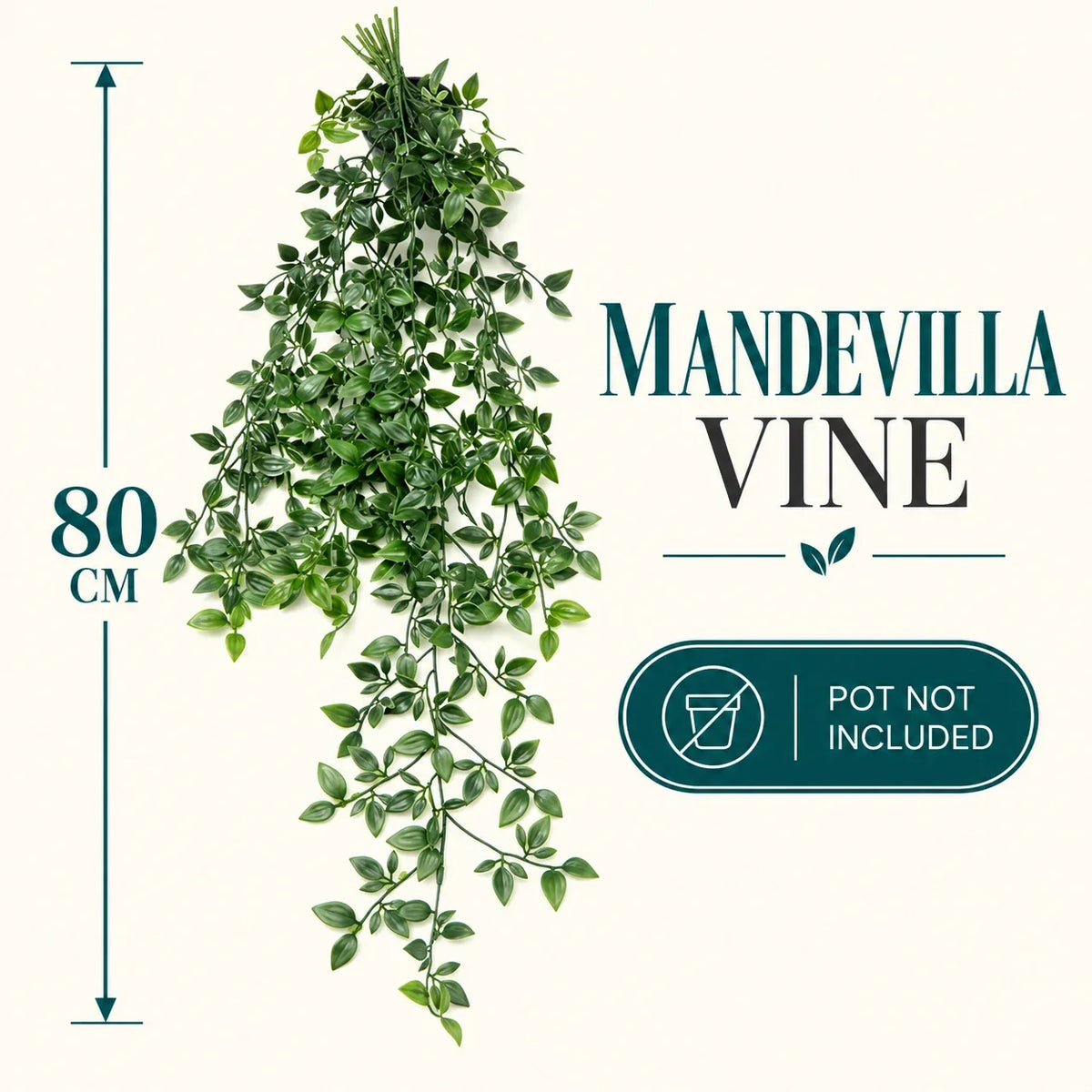 AOAAK Faux Hanging Plant Vines — 3 Styles — Mandevilla Vine, 80 cm, pot not included